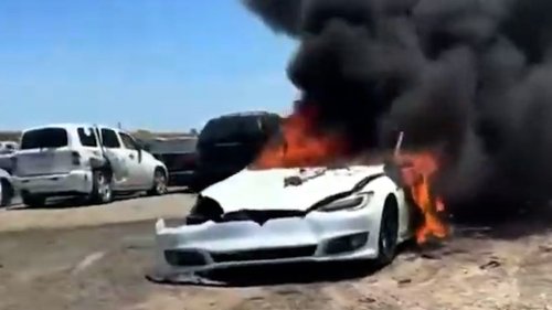 California firefighters use 4,500 gallons of water to extinguish Tesla fire that kept reigniting