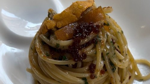Forget tomato sauce: Spaghettone matt felicetti with bottarga and uni tastes like luxury