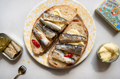 Sourdough with Cultured Butter and Spicy Sardines
