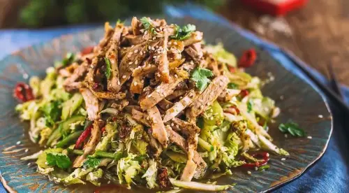 Мясной салат в азиатском стиле, пошаговый рецепт с фото