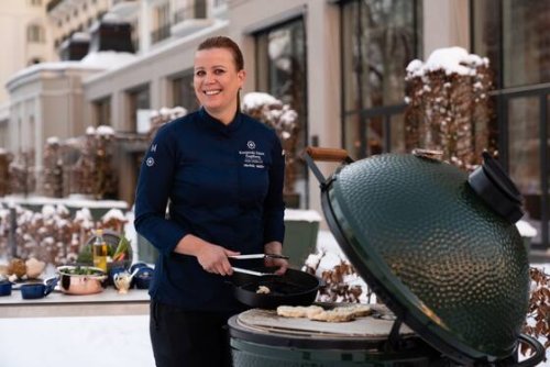 Michéle Müller mischt Engelberg auf. Auch als Chef de Grill im Schnee!
