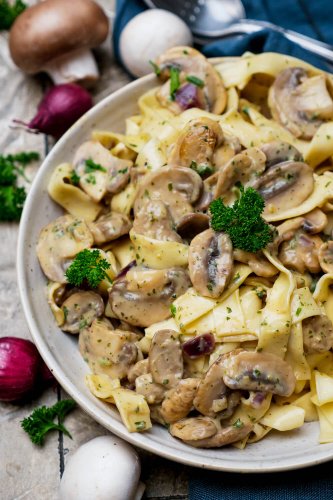 Champignon-Rahmsauce mit Frischkäse