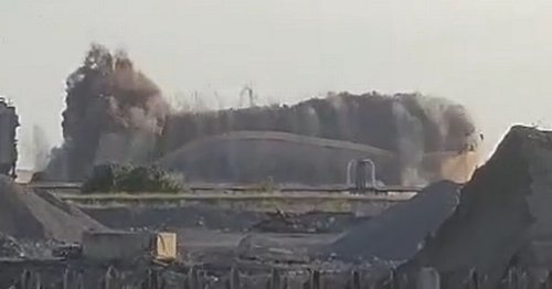 Watch as another huge explosion at Teesworks brings down famous landmark
