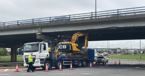 LIVE: Lorry carrying JCB gets stuck under A19 flyover at Portrack Lane