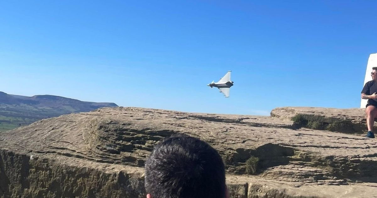 Walkers enjoy private flypast as fighter jet swoops close to Roseberry Topping