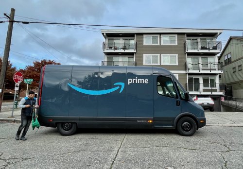 ‘It’s like driving a spaceship’: Amazon’s Rivian electric delivery vans spotted across Seattle
