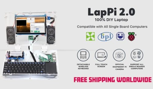 LapPi 2.0 modular Raspberry Pi laptop style workstation