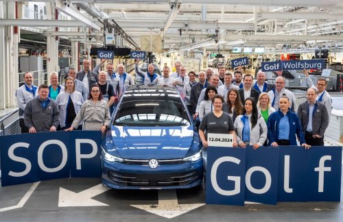 New Volkswagen Golf Rolls of Assembly Line at Wolfsburg