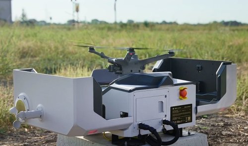 DJI Dock 2 weatherproof drone landing pad and charging platform