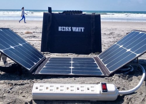 Boss Watt solar panel charger with sockets
