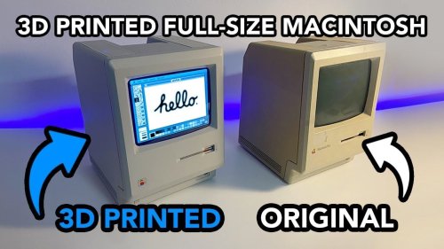 3D printed full-size retro Apple Macintosh desktop computer the "Brewintosh"
