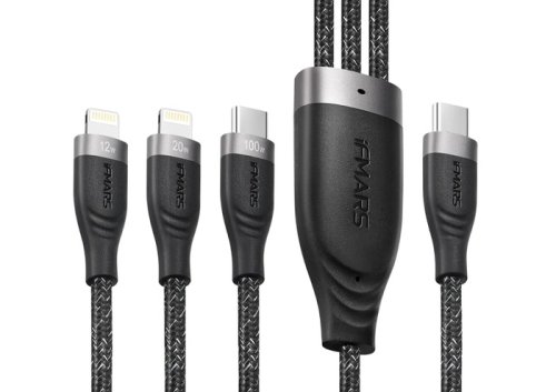 Versatile 6.6ft 100W dual USB-C and Lightning charging cable $29