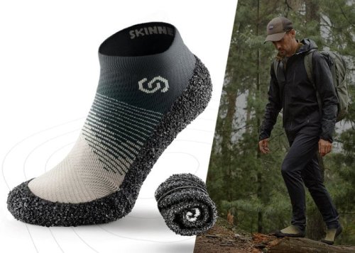 Skinners 2.0 ultra portable footwear combines the comfort of socks with the protection of shoes