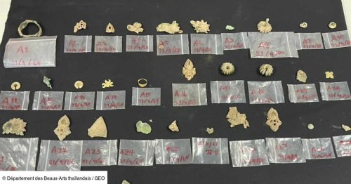 Un trésor d'artefacts en or vieux de 1300 ans découvert sous un temple en Thaïlande