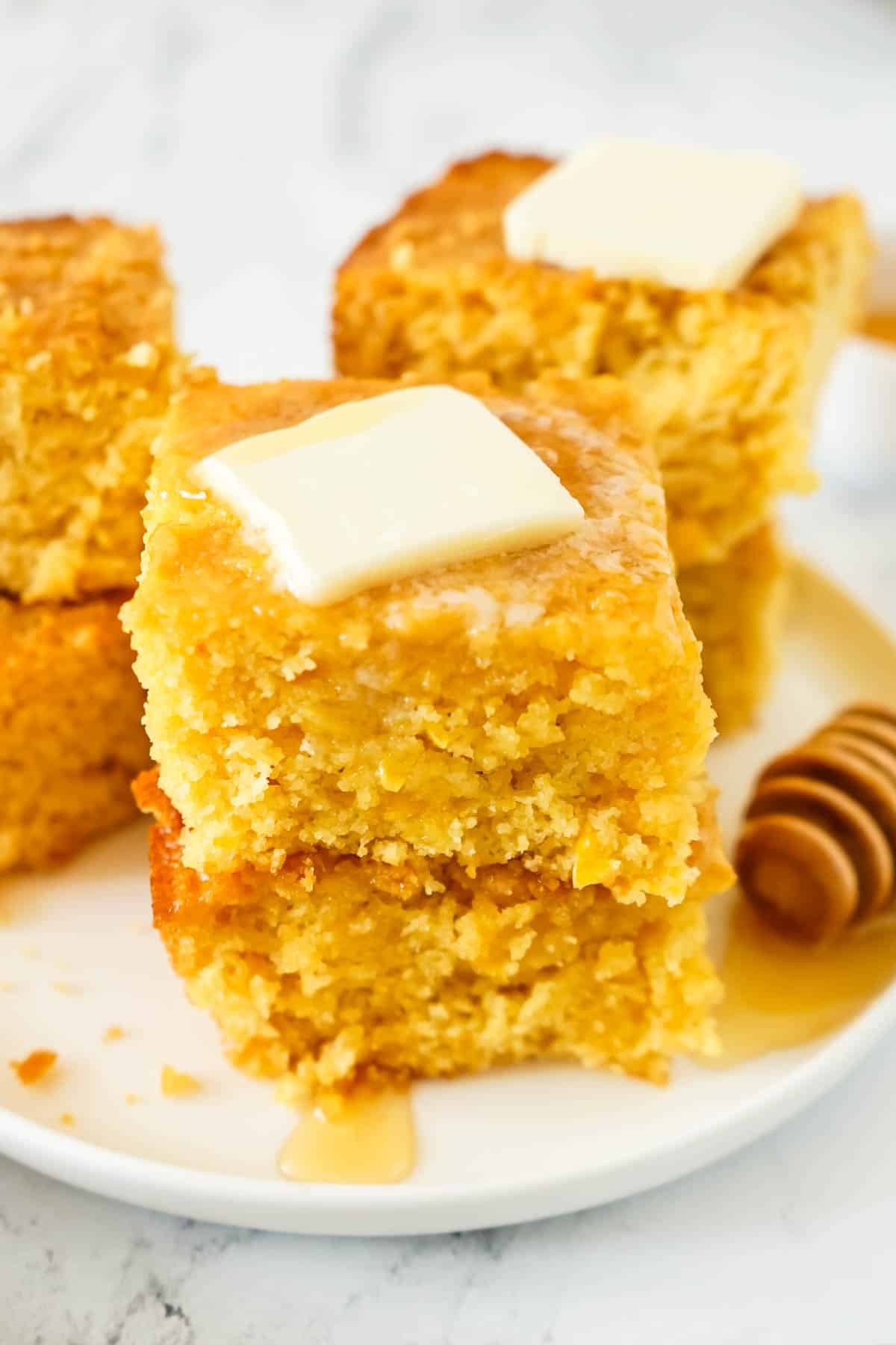 Sweet Jiffy Cornbread with Honey | Get On My Plate