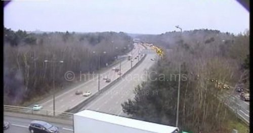 Live updates as four-vehicle crash closes M25 in Surrey
