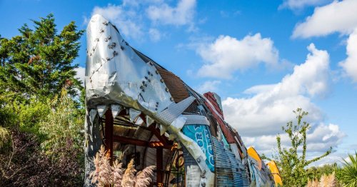 You can spend the night at Thorpe Park in a cabin that looks like a shark