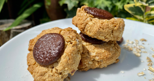 Make peanut butter cookies using easy baked oats recipe
