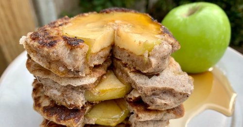 Make super healthy apple pie pancakes using easy breakfast recipe hack