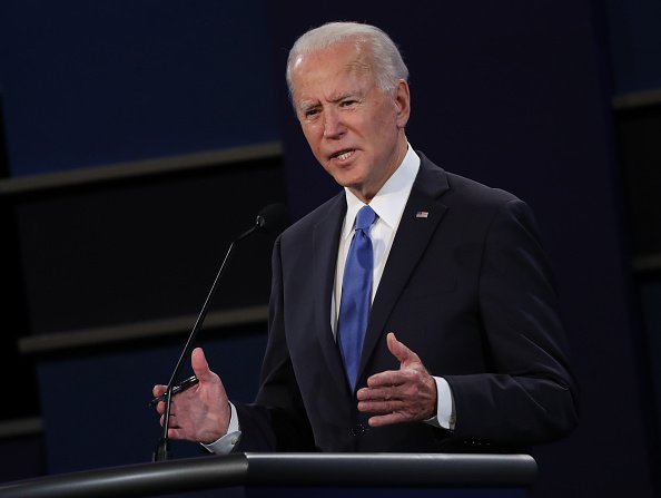 Democratic presidential nominee Joe Biden participates in the final...