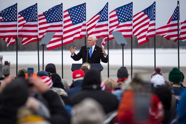 Vice President Mike Pence speaks at a rally on October 26, 2020 in...