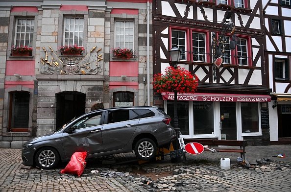 Car tossed about in Western Germany