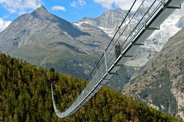 Switzerland's Charles Kuonen Suspension Bridge