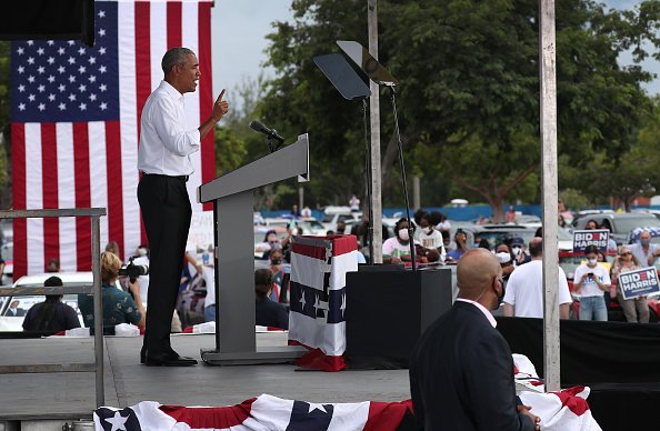 Former President Barack Obama speaks in support of Democratic...