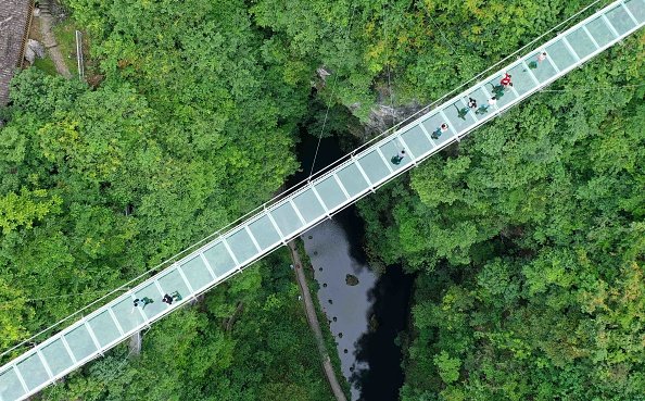 Glass suspension bridge in Rong'an China