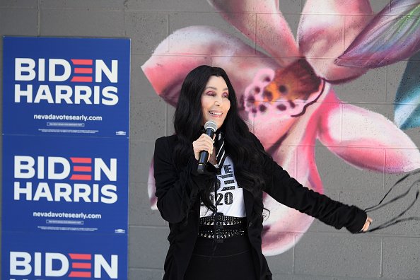 Singer/actress Cher campaigns for Joe Biden and Kamala Harris at a...