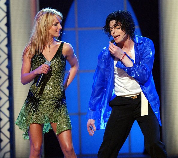 With Michael Jackson, 2001