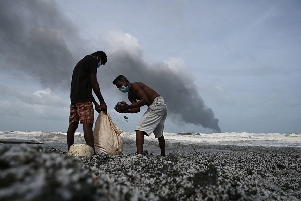 Container ship debris washes ashore in Sri Lanka