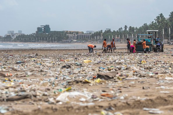 Clean Up Efforts on a Beach in Mumbai