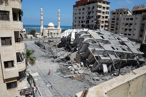 A Razed Building in Gaza City