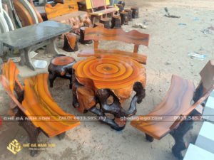 Chuyên sản xuất các loại bàn ghế đá giả gỗ - Ghế Đá Nam Sơn