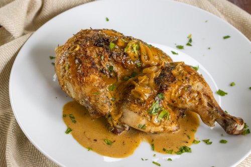 Cornish Game Hen with Whiskey and Cream Sauce