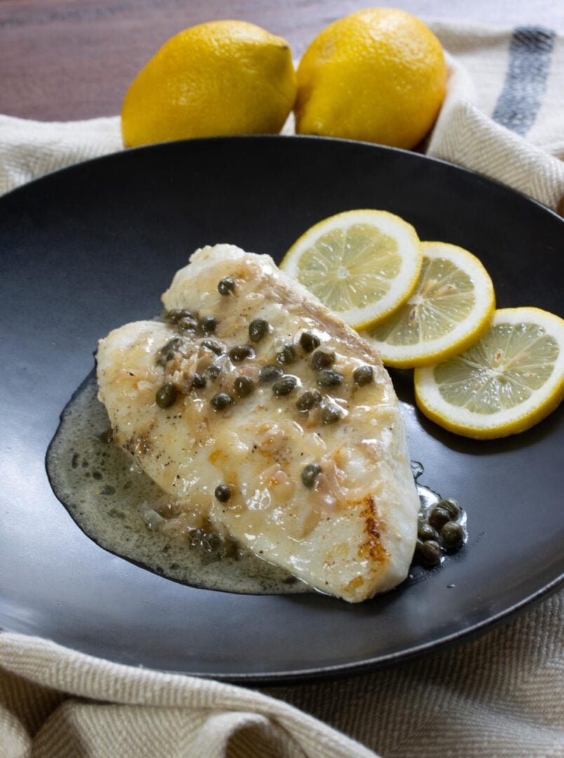 Orange Roughy with Capers, Shallots and Wine Butter Sauce