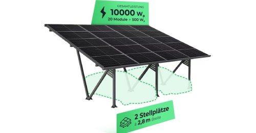 Netto verkauft doppelten Solar-Carport mit 10.000 Watt zum Sparpreis