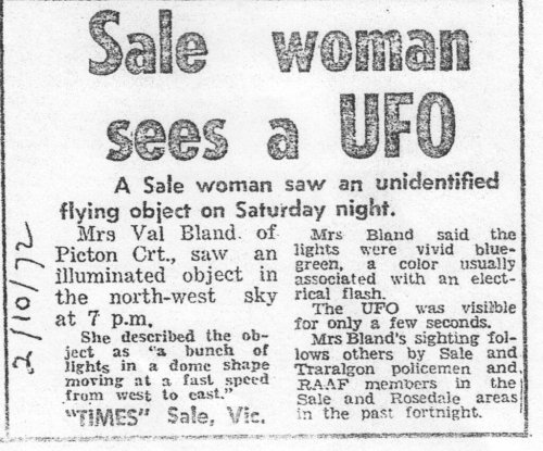 UFO sighting in Sale 50 years ago | Gippsland Times
