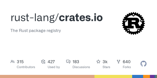 GitHub - rust-lang/crates.io: The Rust package registry