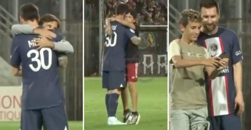 Lionel Messi: PSG star was mobbed by three pitch invaders in single