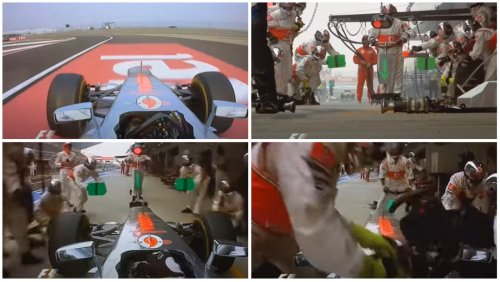 Lewis Hamilton had his steering wheel changed mid-race in 2012 & the pit stop was superb