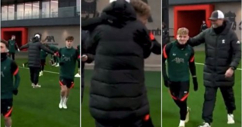 Jurgen Klopp's reaction to Harvey Elliot's return to training was pure father and son vibes