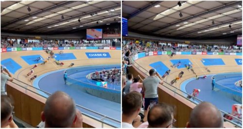 Track cycling event abandoned at Commonwealth Games after rider flies into crowd in horror crash