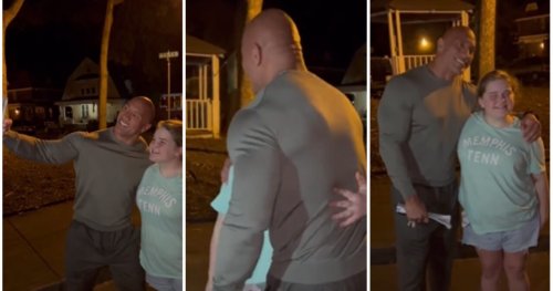 The Rock shows just how classy he is by spending time with fan who waited two hours to see him