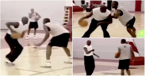 Michael Jordan flying out for one practice to school rookie who trash-talked him his iconic