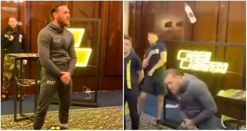 Conor McGregor played it real cool when a Khabib fan threw a bottle at him during interview