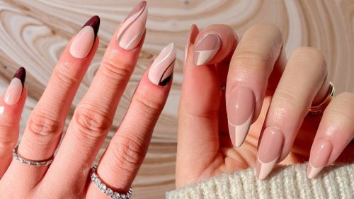 The Chocolate Milk French Manicure Is Putting A Funky Twist On The Neutral Nails Trend