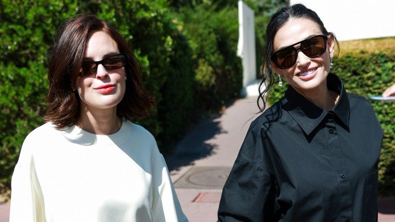 Demi Moore Rocks Rare Messy Updo Alongside Daughter Tallulah At Paris Fashion Week 2026