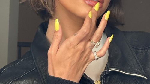 Here's What To Ask For At The Salon To Try Hailey Bieber's Buttercup Manicure - Glam